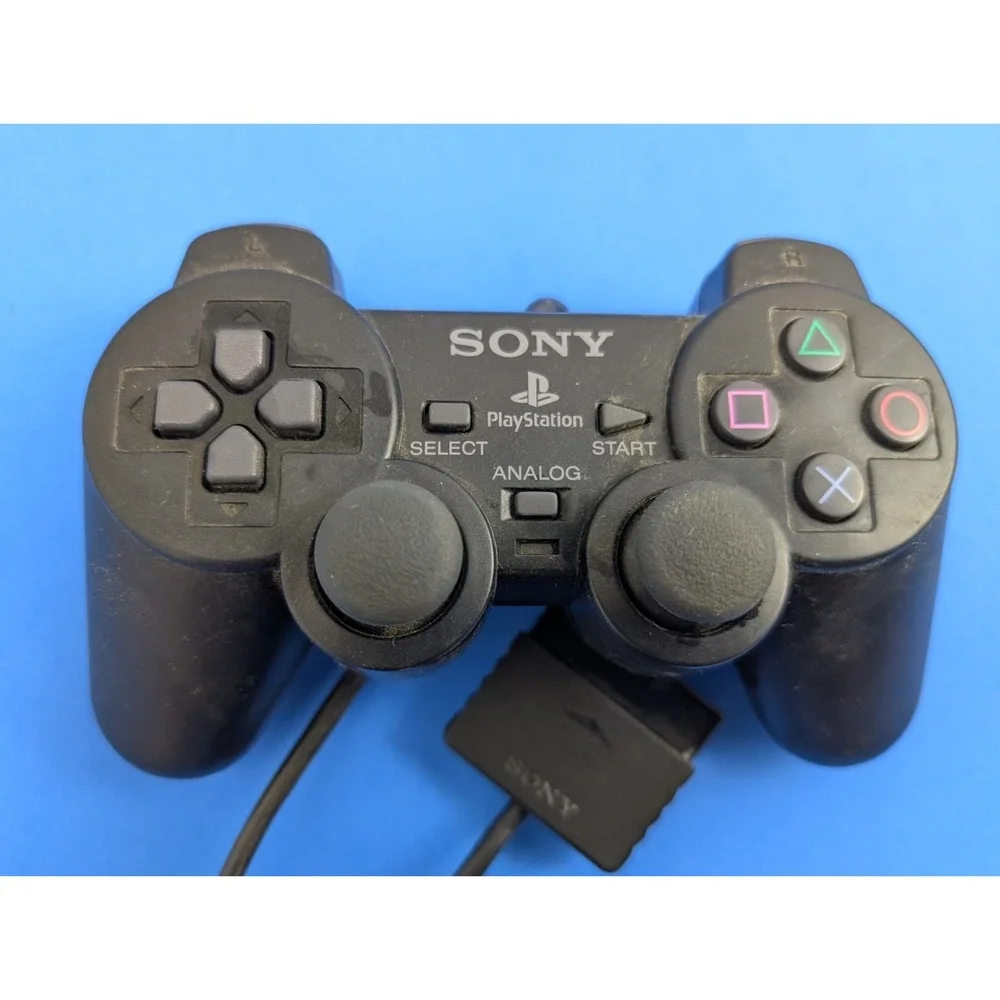 Sony PS2 BLACK Wired Controller OEM DualShock PlayStation 2 AUTHENTIC